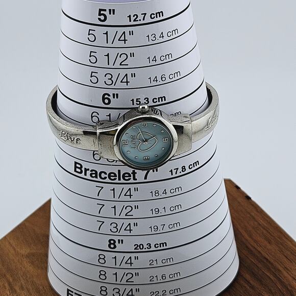 Live Laugh Love Women's Stainless Steel Cuff Style Wrist Watch Engraved - Picture 7 of 7